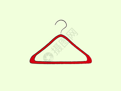玫红收藏店铺红衣架 插图 白色背景的矢量插画