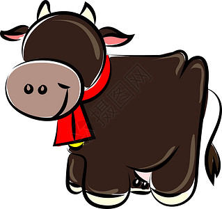 西藏白牦牛快乐的牛 插图 白背景的矢量收藏食物产品农业艺术卡通片牛奶牛肉荒野家畜插画