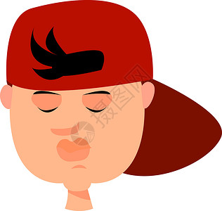 戴红帽子男人有红帽子 插图和白底矢量的男孩插画