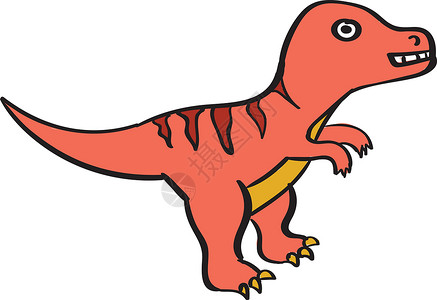 恐龙雷克斯 插图 白底矢量背景图片