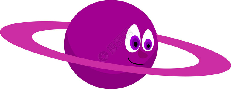 紫色星球 插图 白底矢量背景图片