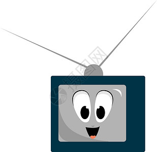 白色背景上的可爱电脑电视艺术品语音视频话框快乐草图手绘屏幕背景图片