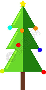 白色背景上的圣诞树插画矢量艺术横幅卡片装饰品问候语礼物雪花装饰插图蓝色背景图片