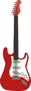 白色背景上的红色吉他音乐背景图片