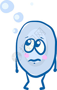 悲伤的肥皂 插图 白色背景的矢量背景图片