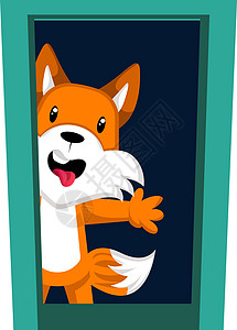 快乐狐狸 插图 白背景的矢量卡通片动物背景图片