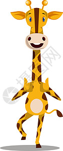 长颈鹿快乐 插图 白背景的矢量背景图片