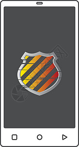 手机主题盾防病毒卫士安全艺术插图矢量警卫电话徽章背景图片
