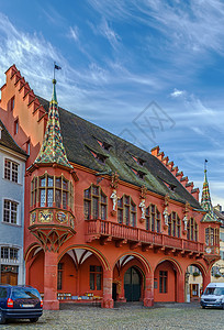 德国布赖斯高弗赖堡历史商行厅背景图片