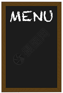 圆板上的菜单空格处食堂咖啡店餐厅粉笔公告栏黑板黑色插图背景图片
