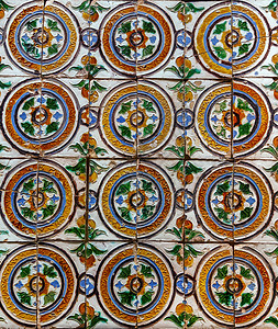 西班牙陶瓷瓷砖艺术城堡装饰品旅游建筑学制品背景图片