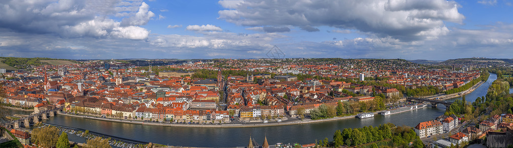 主桥巴伐利亚城市景观高清图片