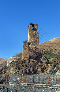 中世纪望塔 格鲁吉亚高清图片