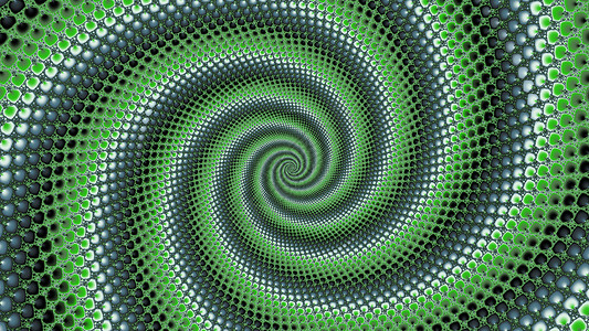 金属绿颜色的分形艺术递归绿色几何学螺旋背景图片
