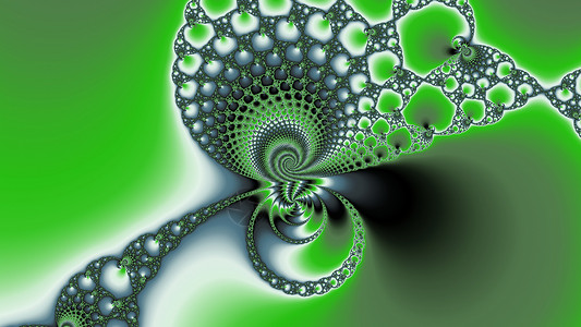 金属绿颜色的分形绿色递归螺旋艺术几何学背景图片