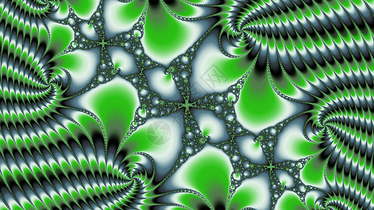 金属绿颜色的分形几何学螺旋递归艺术绿色背景图片