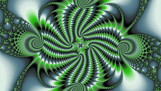 金属绿颜色的分形几何学艺术绿色递归螺旋背景图片