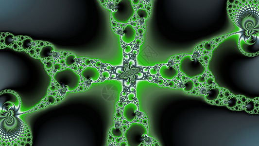 金属绿颜色的分形艺术绿色递归几何学螺旋背景图片