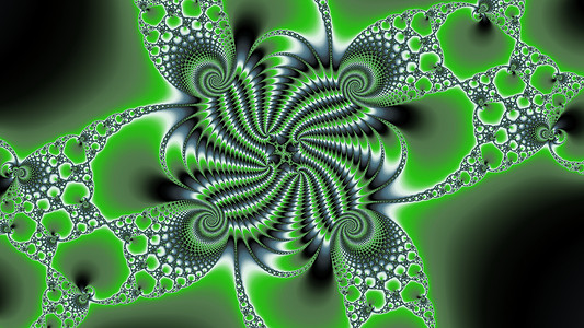 金属绿颜色的分形递归绿色艺术几何学螺旋背景图片