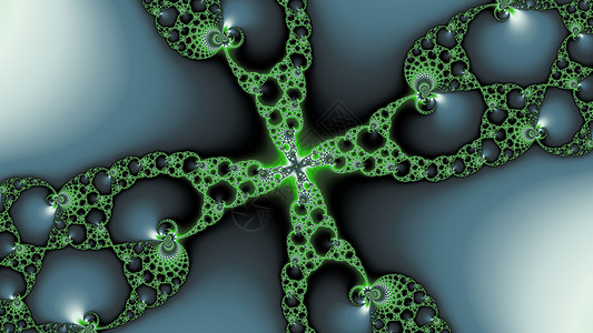 金属绿颜色的分形几何学艺术螺旋绿色递归背景图片