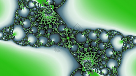 金属绿颜色的分形绿色递归几何学螺旋艺术背景图片