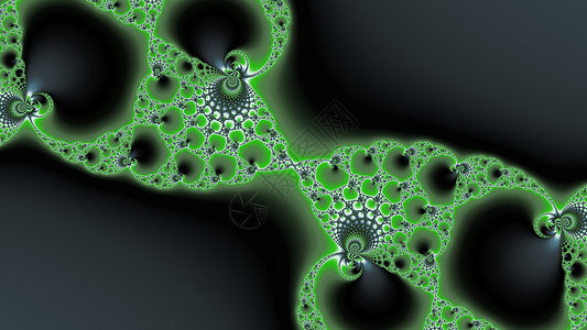 金属绿颜色的分形递归绿色螺旋几何学艺术背景图片
