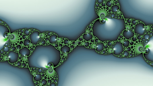 金属绿颜色的分形绿色艺术递归螺旋几何学背景图片