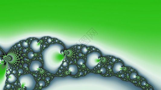 金属绿颜色的分形螺旋绿色递归几何学艺术背景图片