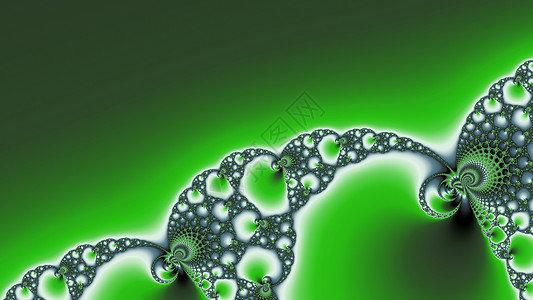 金属绿颜色的分形绿色艺术几何学螺旋递归背景图片