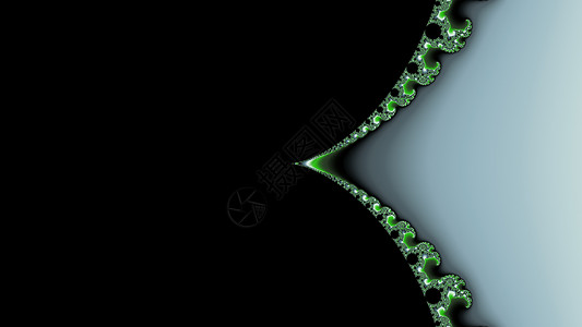 金属绿颜色的分形艺术螺旋绿色几何学递归背景图片