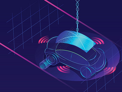 车链条3D 以抽象蓝色背腹格罗伦为例的自动车辆插图设计图片