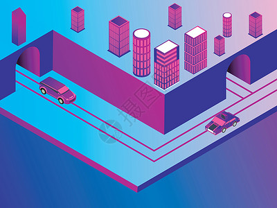 方便车城市地貌图示 地下两条路的隧道设计图片