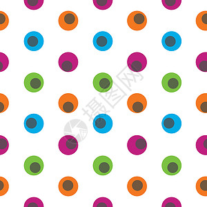 彩色 Polka点抽象无缝模式背景图片
