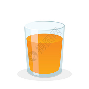 新鲜橙汁杯子 矢量插图背景图片