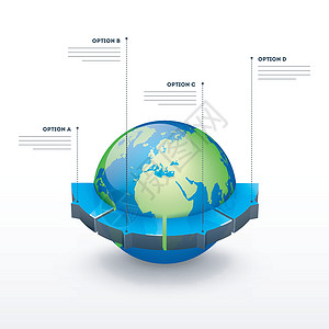 3D地球地球 4个选择部分用于商业信息公司背景图片
