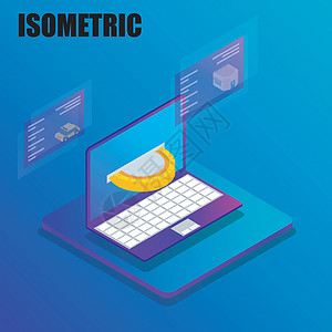 基于在线支付概念的笔记本电脑机智同系式插图设计图片