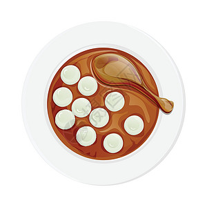 喀拉拉邦喀拉拉腊菜的顶端景色 有鸡汤在碗里插画