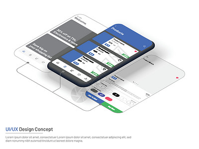 手机部件电子商务用户界面(UI)或用户经验(UX) Websi设计图片