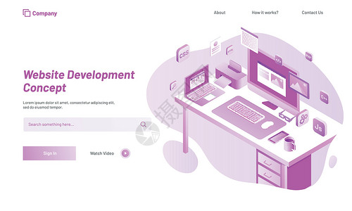 紫色网站素材网站开发白色技术等距网络程序员加载软件紫色数据电脑设计图片