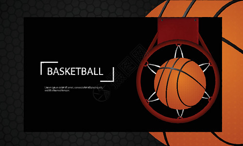 黑色背景 海报或banne上篮球圈的顶端视图背景图片