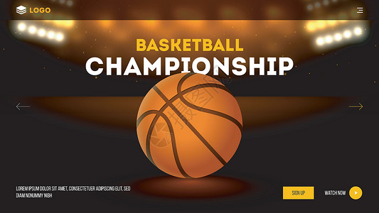 篮球锦标赛概念基于着陆页面设计 真高清图片