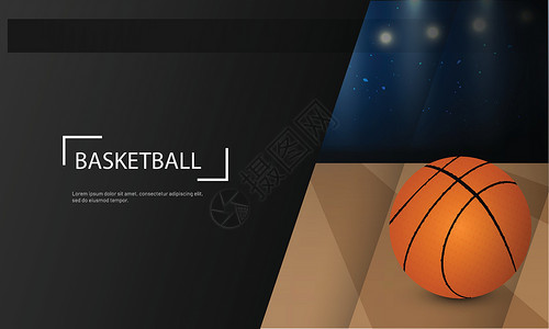 篮球标语以篮球比赛概念为基础的海报或标标语设计插画