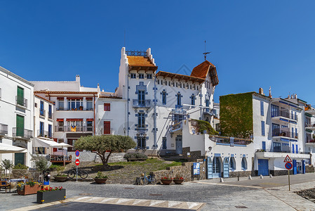 卡达克斯西班牙地籍 海滨的房屋旅行白色建筑学村庄假期建筑海岸海滩房子旅游背景