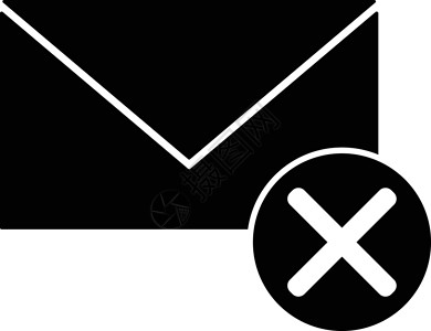 BW 邮件未发送图标按钮互联网字形平面媒体信封黑色电子邮件社交设计背景图片