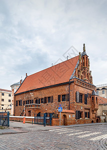 库佩尔纳立陶宛考纳斯佩库那斯之家房子旅行红色地标旅游装饰品城市建筑学背景