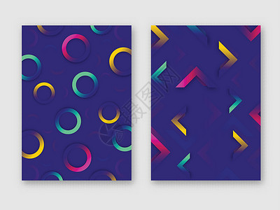 用多彩 geometr 装饰的紫色抽象设计模板背景图片