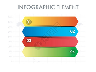 数字彩色横幅业务的彩色箭头信息图表元素设计图片