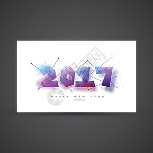新年快乐贺卡创造力横幅节日数字多边形年度派对海报邀请函问候背景图片