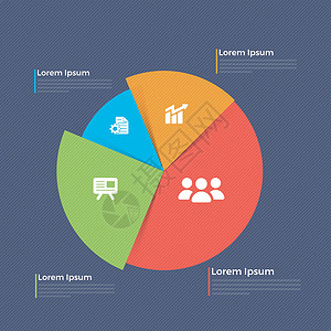 彩色流程图彩色饼图与业务 web 符号插画