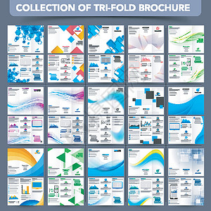 专业的三折单张宣传册集合背景图片